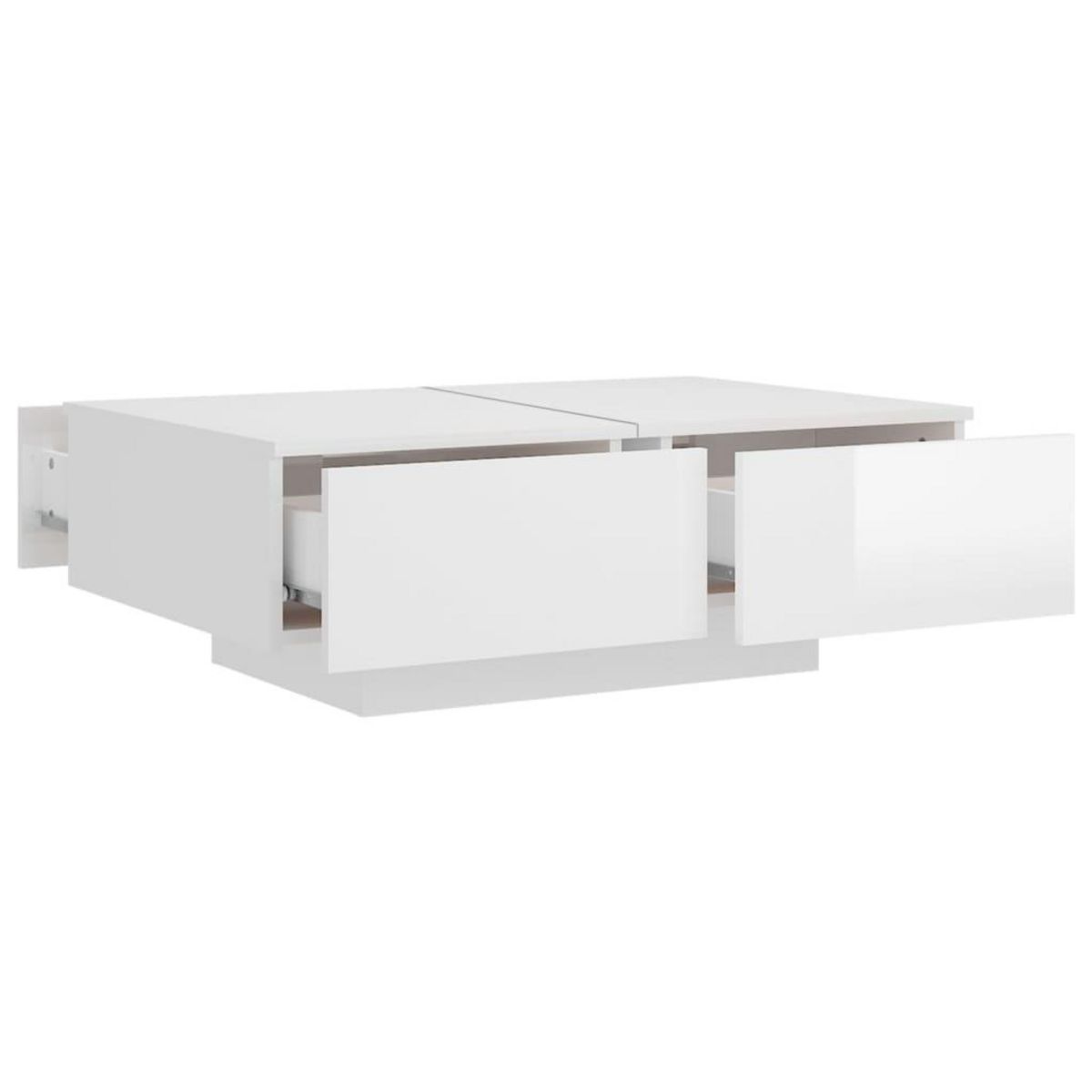 VIDAXL Table basse Blanc brillant 90x60x31 cm Bois d'ingenierie