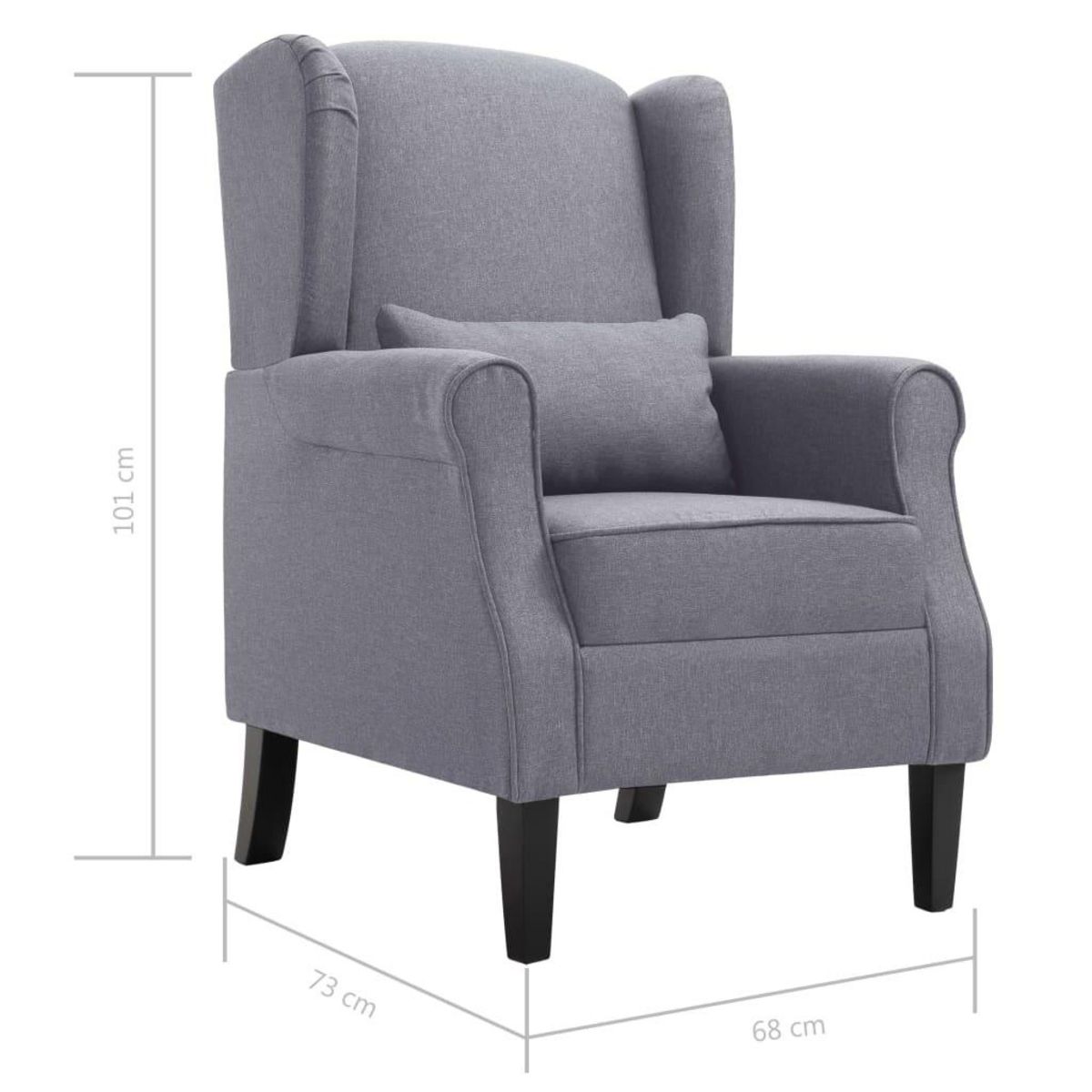 VIDAXL Fauteuil gris fonce tissu
