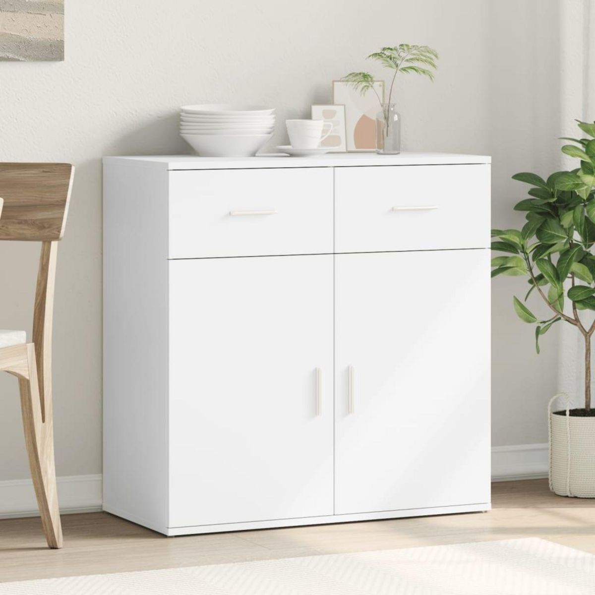 VIDAXL Buffet blanc 79x38x80 cm bois d'ingenierie