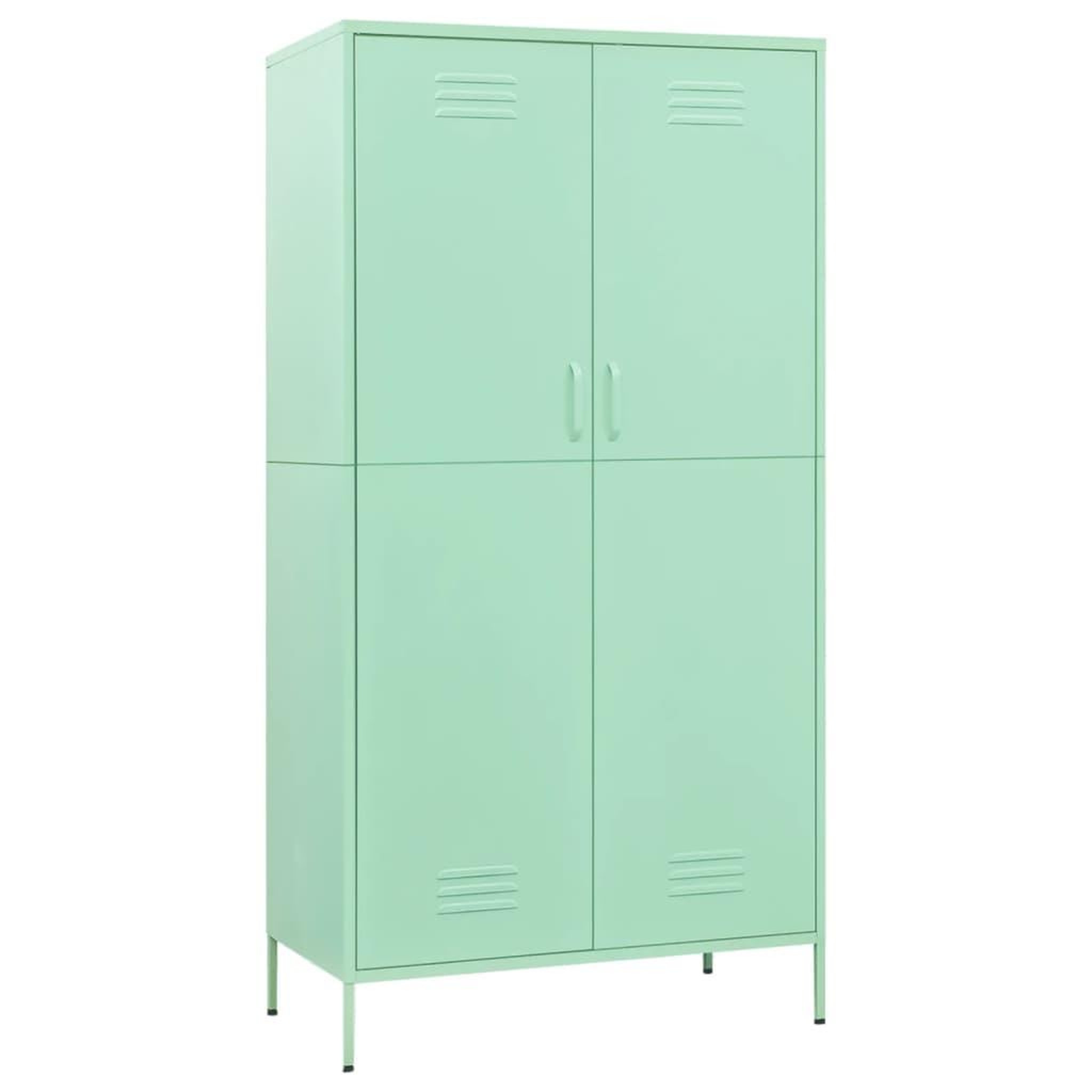 Voir la diapositive 2 : VIDAXL Garde-robe Vert menthe 90x50x180 cm Acier