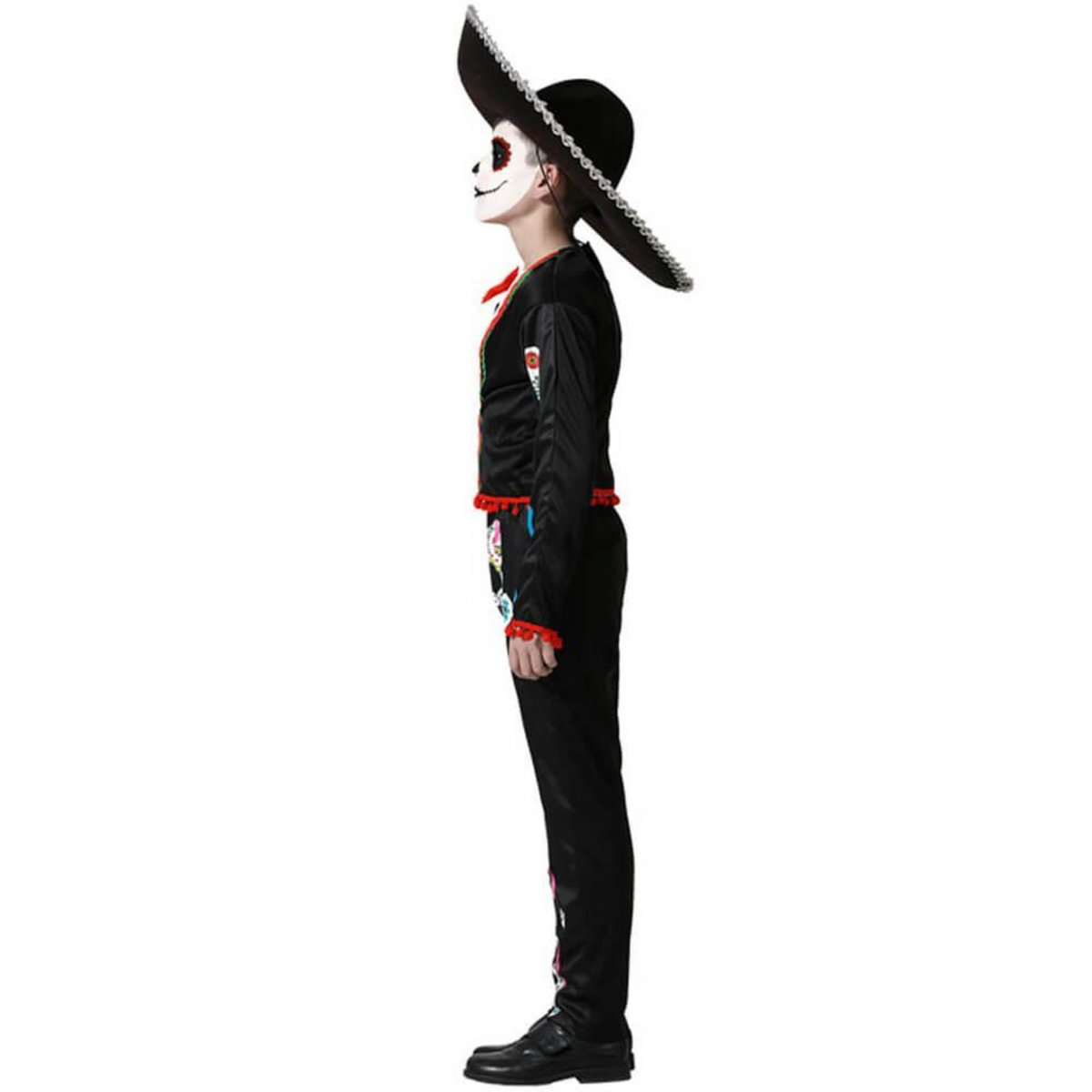 ATOSA Déguisement squelette mariachi mexicain  - Garçon - 10/12 ans (140 à 152 cm)