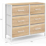 Voir la diapositive 5 : ID MARKET Commode 6 tiroirs en tissu UTAH 80 cm meuble de rangement design industriel bois et blanc