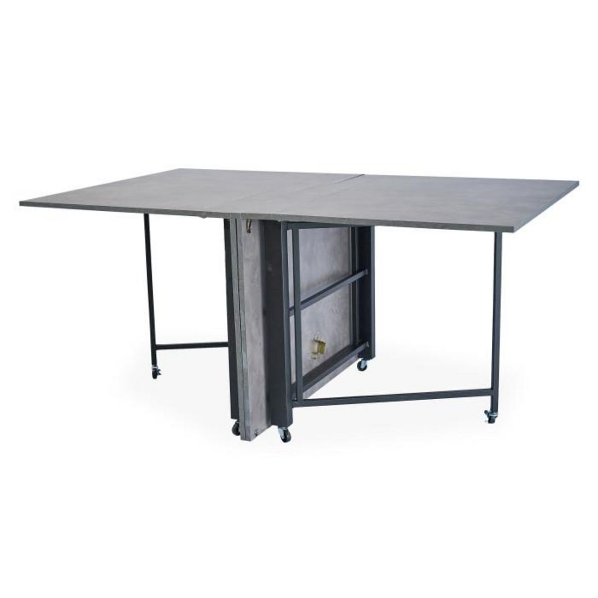 Paris Prix Table Console Extensible Effet Béton Ciré  Troy  100-300cm Gris