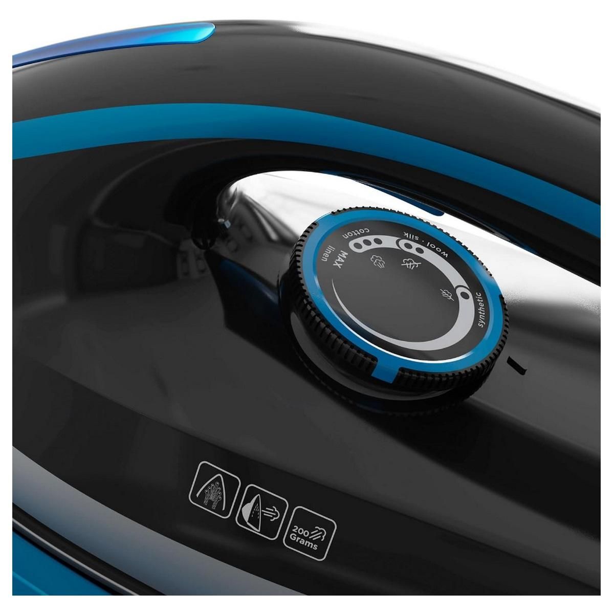 Black et Decker Centrale vapeur 3bars 120gr/min autonomie illimitée noir/bleu - BXSS2401E