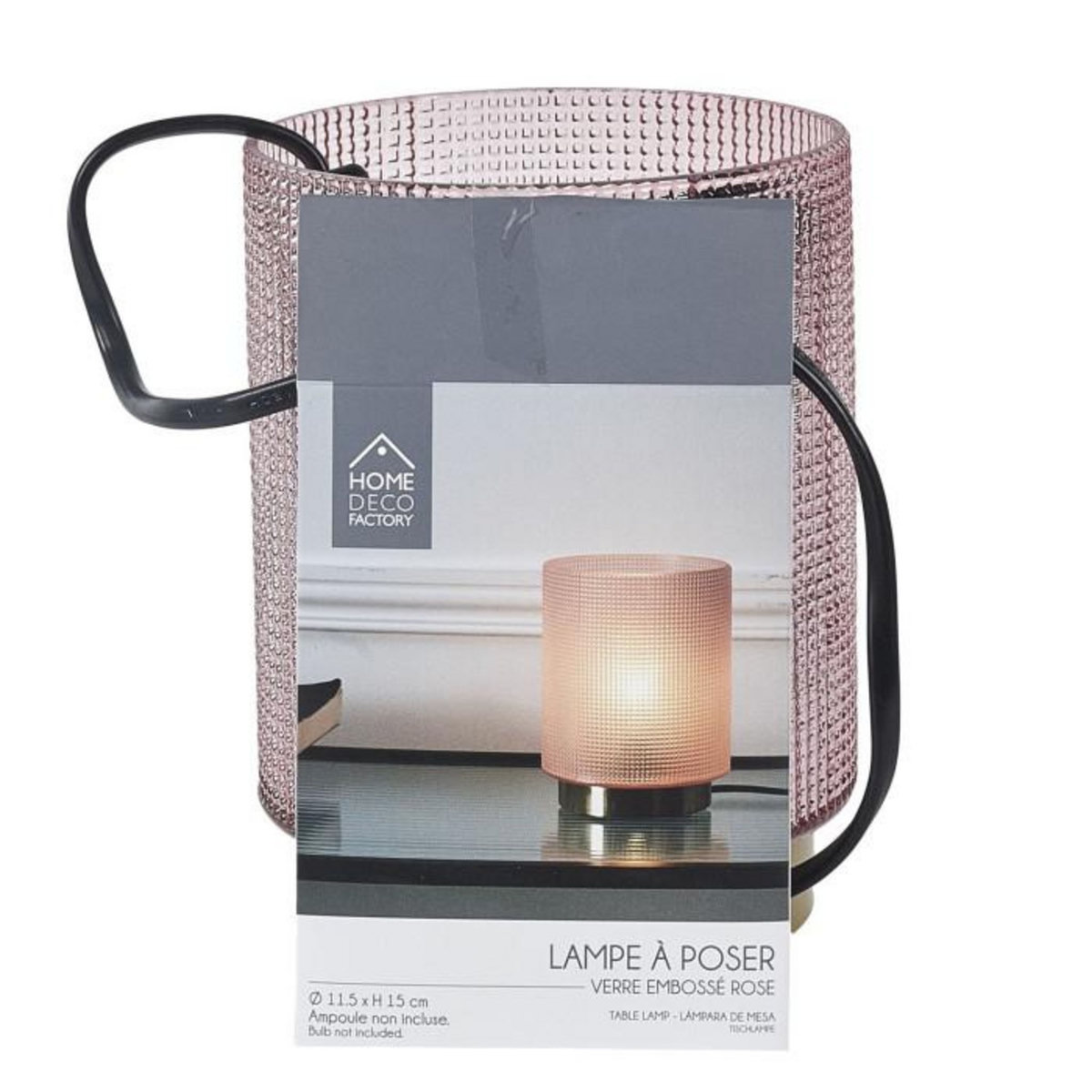 Paris Prix Lampe à Poser Design Embossé  Lounge  15cm Rose