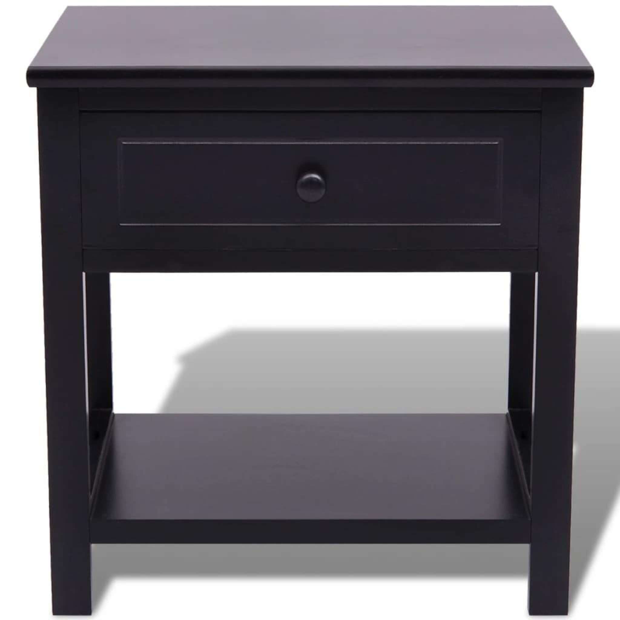Voir la diapositive 3 : VIDAXL Table de chevet Bois Noir
