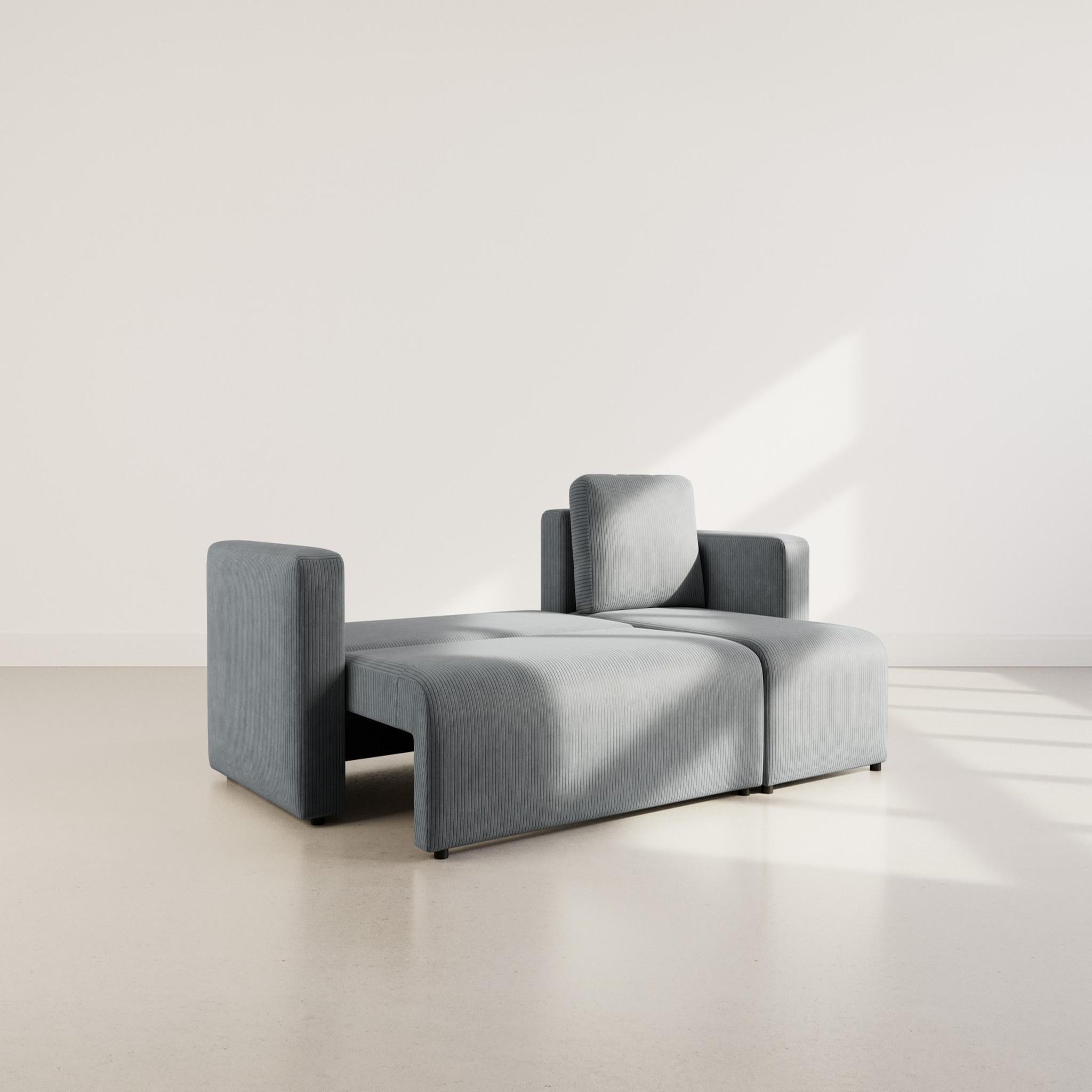 Voir la diapositive 2 : BEST MOBILIER Canopy - canapé d'angle réversible 4 places convertible avec coffre en velours côtelé