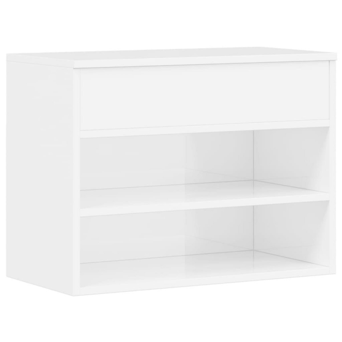 VIDAXL Banc a chaussures Blanc brillant 60x30x45 cm Bois d'ingenierie