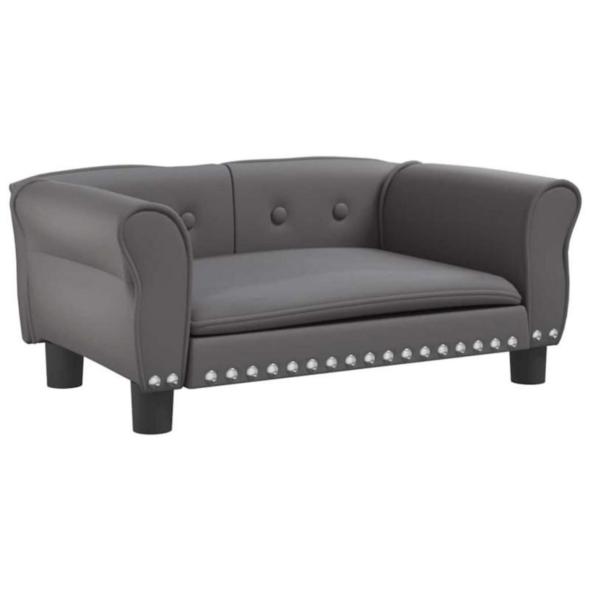 VIDAXL Lit pour chien gris 70x45x30 cm similicuir