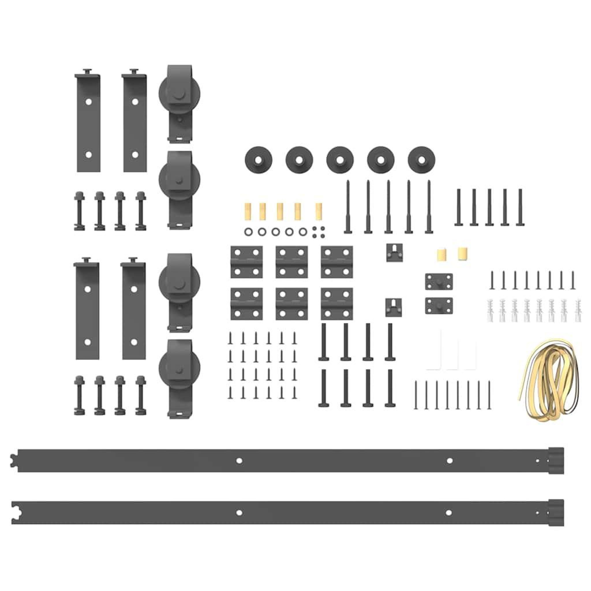 Voir la diapositive 5 : VIDAXL Kit de quincaillerie de porte coulissante 200 cm Acier Noir