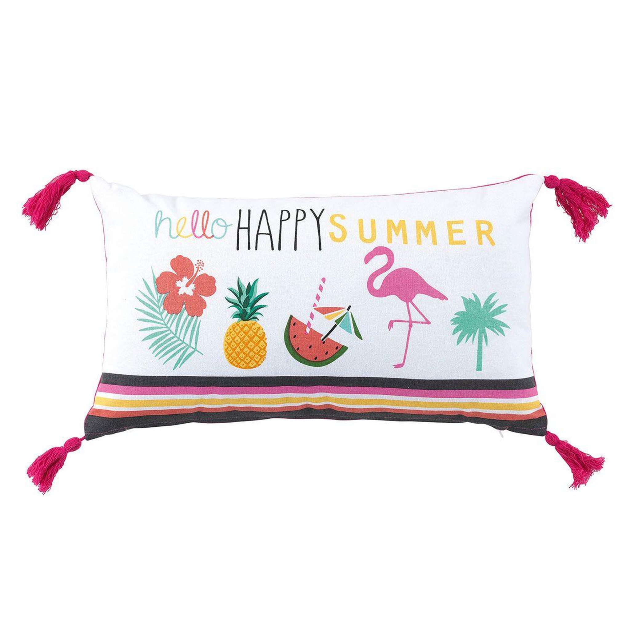 Voir la diapositive 2 : Douceur d'Intérieur Coussin Déco Déhoussable  Ibiza  30x50cm Rose