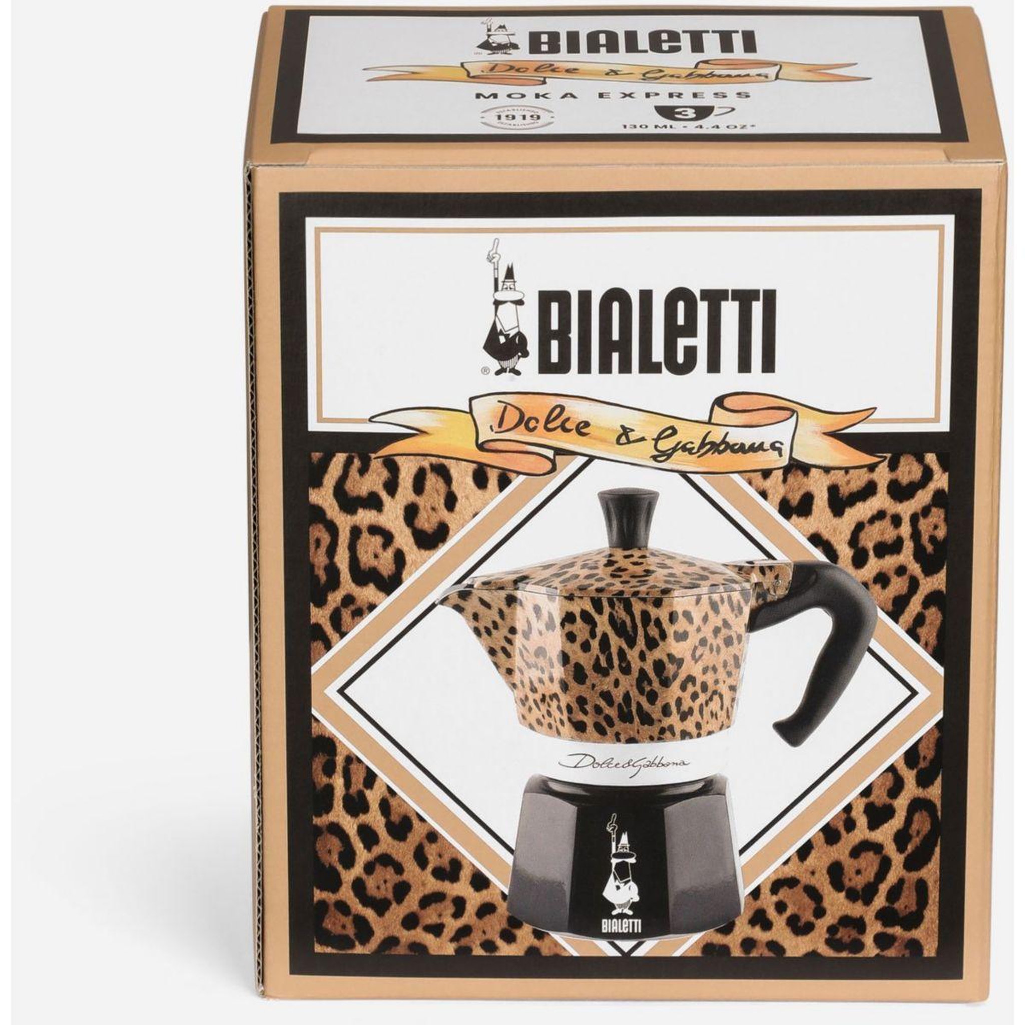 Voir la diapositive 2 : BIALETTI Cafetière italienne moka express 3 cups collection d&g leopa
