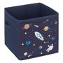 Voir la diapositive 3 : Atmosphera Kids Lot de 2 boites de rangement Espace en tissu - 29x29x29cm - Bleu