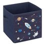 Voir la diapositive 3 : Atmosphera Kids Lot de 2 boites de rangement Espace en tissu - 29x29x29cm - Bleu