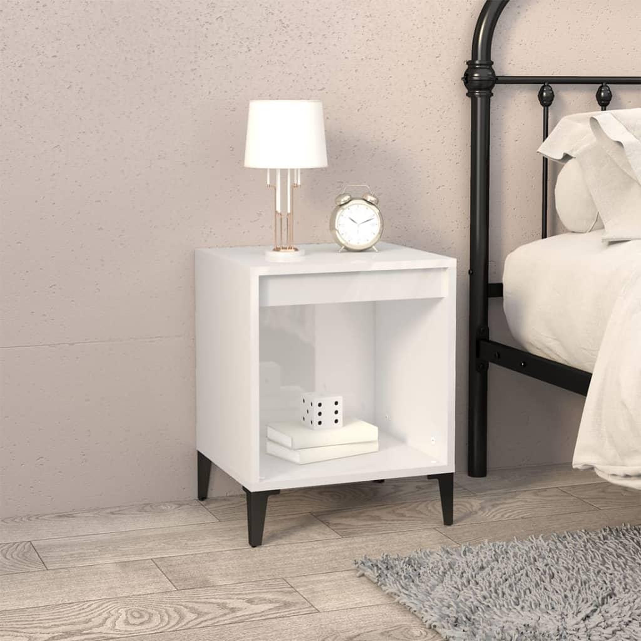Voir la diapositive 3 : VIDAXL Tables de chevet 2 pcs Blanc brillant 40x35x50 cm
