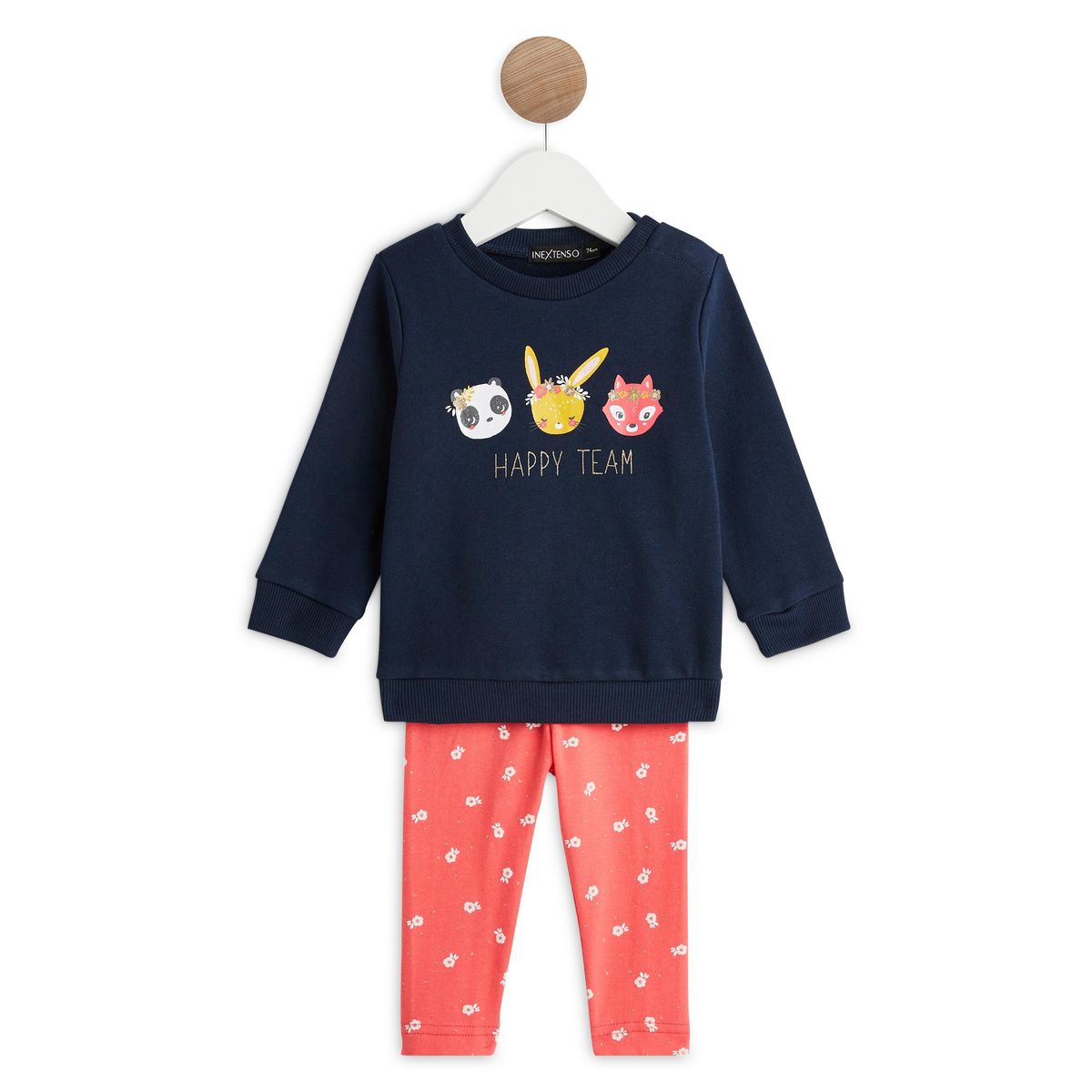 IN EXTENSO Ensemble molleton bébé fille