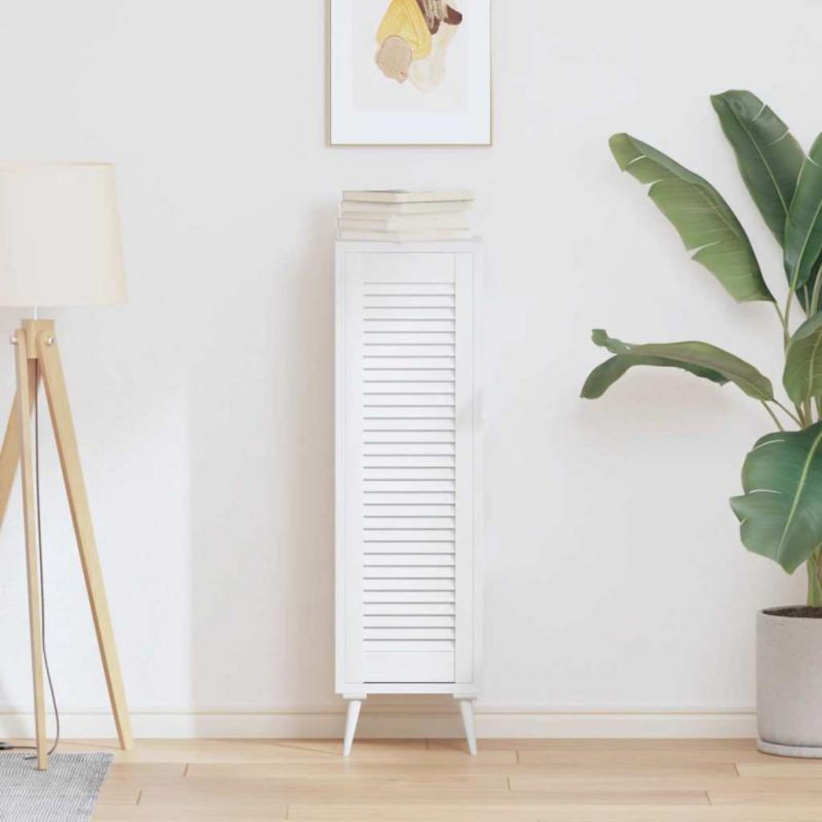 VIDAXL Porte d armoire à persiennes blanc 99x29,5 cm