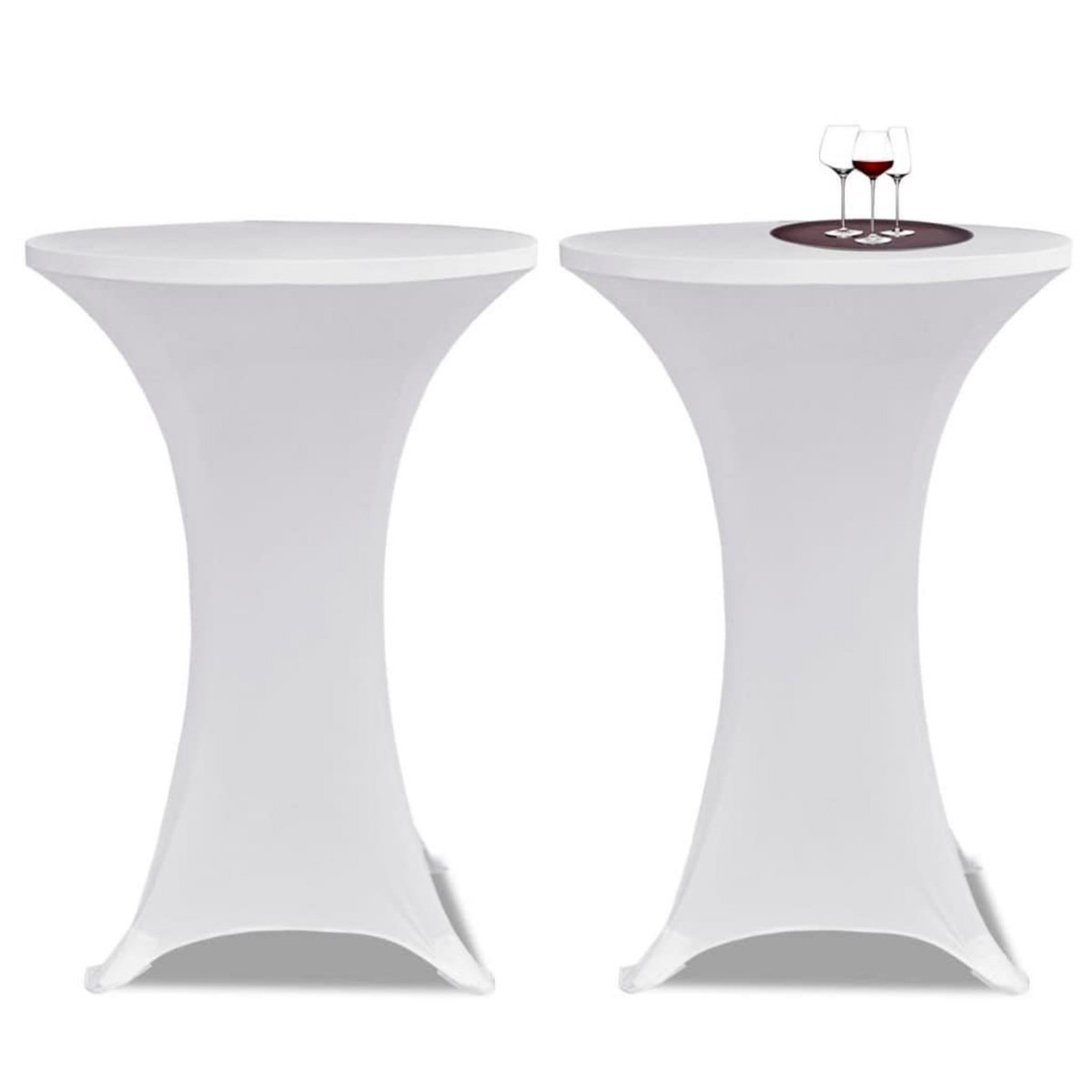 VIDAXL Housses elastiques de table Ø 60 cm Blanc 2 pcs