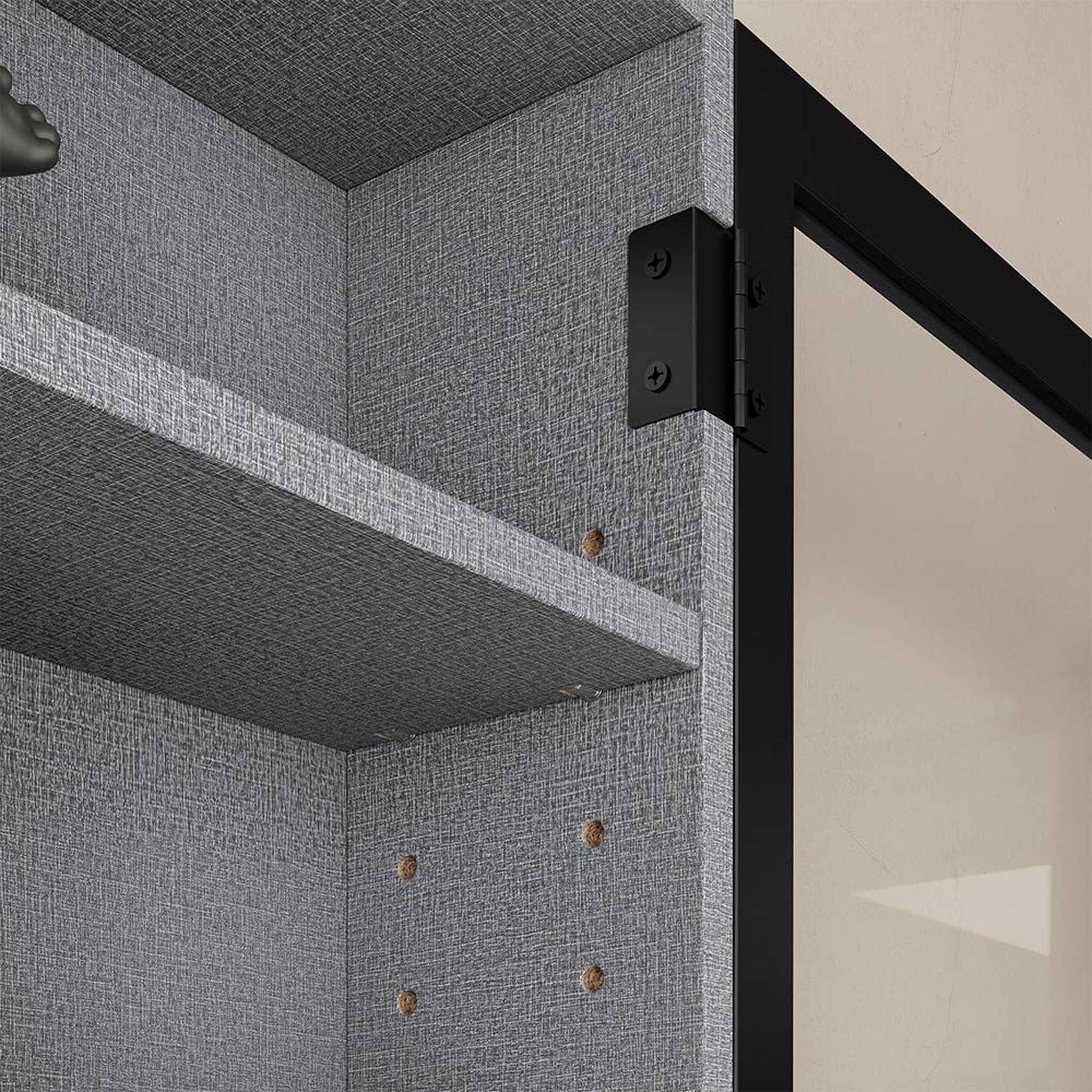 Voir la diapositive 6 : SOBUY Vitrine murale avec 2 portes couleur gris 80.0x12.2x77.5cm fsb113-h-dg