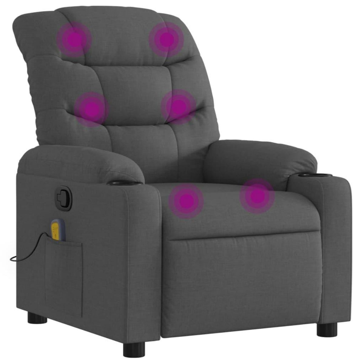 VIDAXL Fauteuil de massage inclinable Gris fonce Tissu