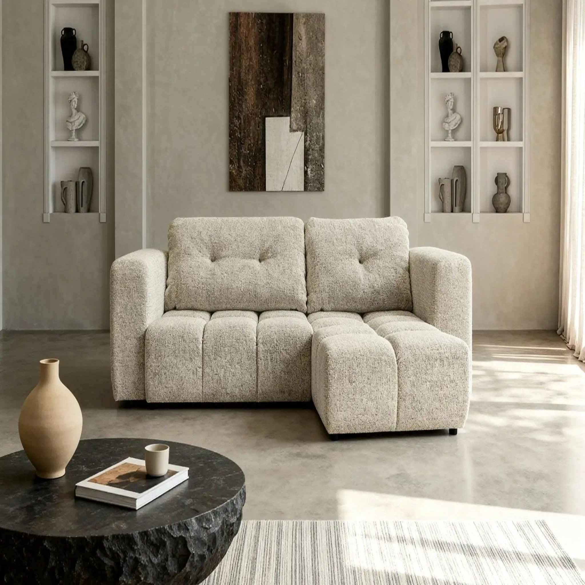 Voir la diapositive 5 : CASANOVA PARIS Romy 3 places - canapé d'angle convertible tissu chenille 3 places