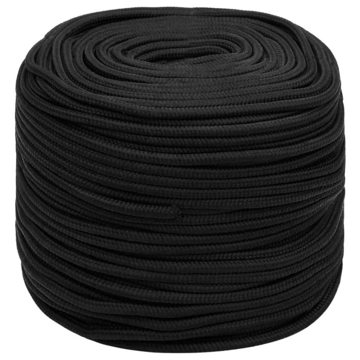 VIDAXL Corde de bateau Noir complet 6 mm 25 m Polypropylene