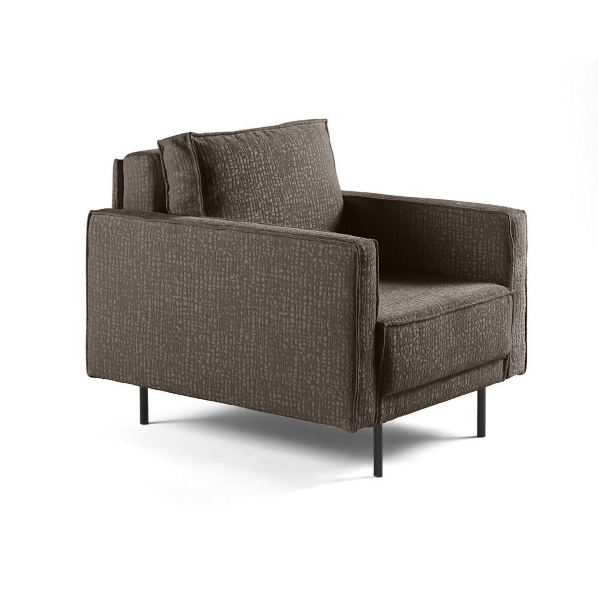 LISA DESIGN Charlie - fauteuil - pieds hauts - en tissu velours relief