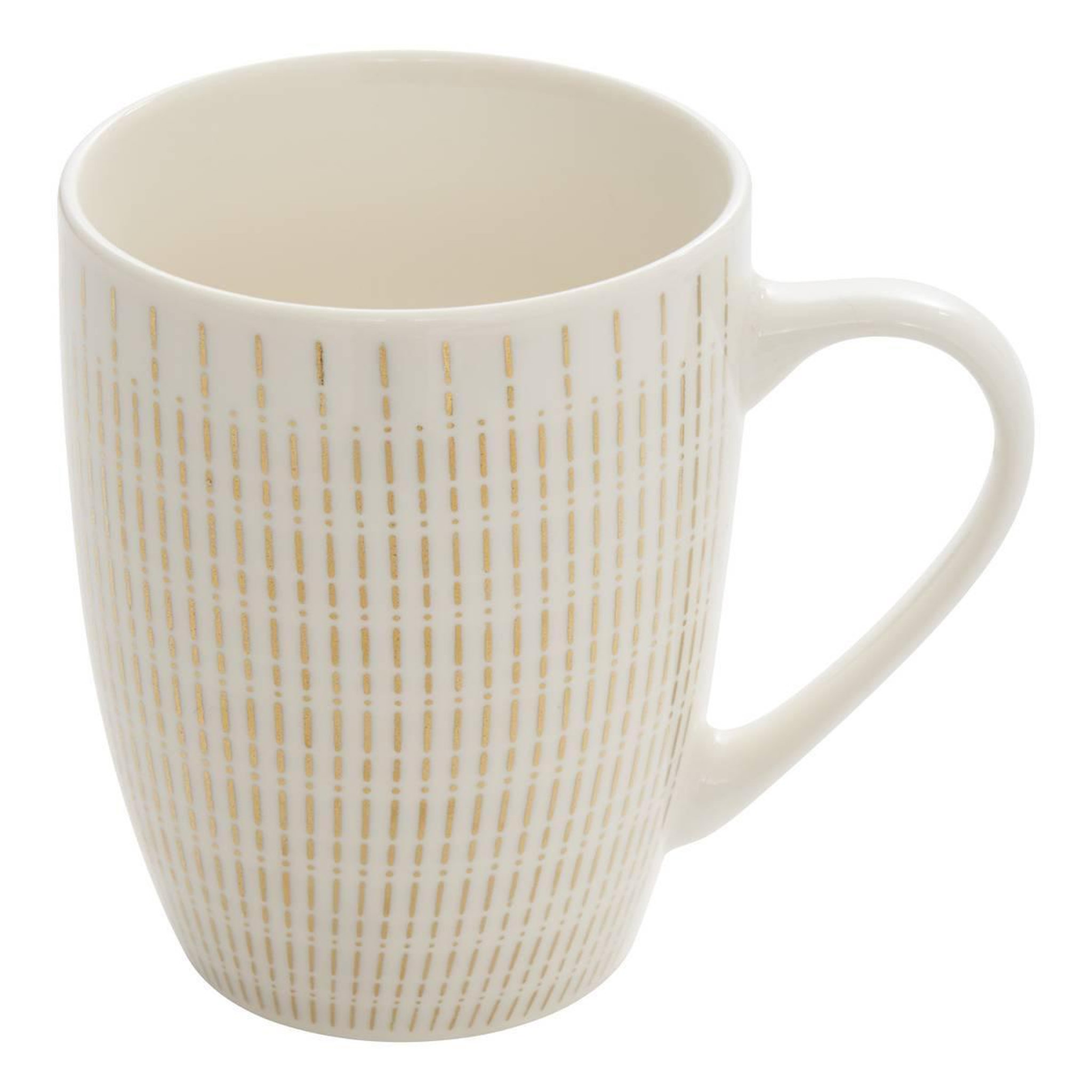 Voir la diapositive 2 : SECRET DE GOURMET Lot de 6 mugs en porcelaine  lunis  36cl doré
