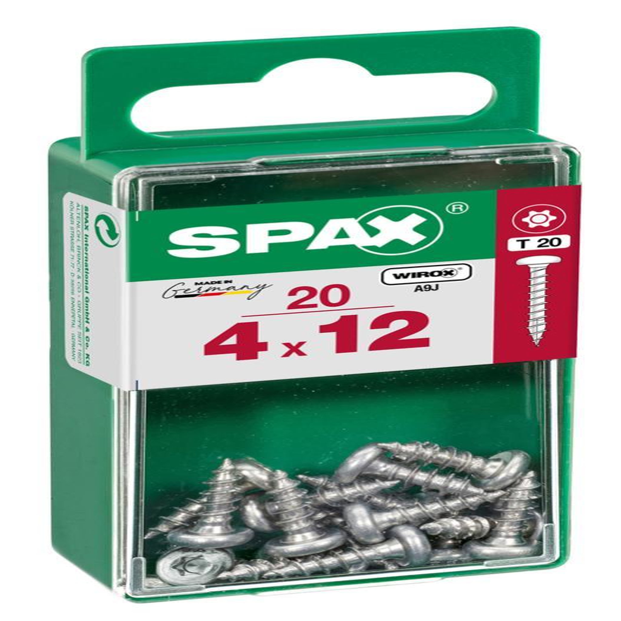 CENTRALE BRICO Lot de 20 vis acier tête ronde pozidriv SPAX, Diam.4 mm x L.12 mm