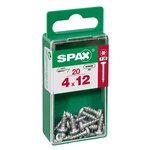 CENTRALE BRICO Lot de 20 vis acier tête ronde pozidriv SPAX, Diam.4 mm x L.12 mm