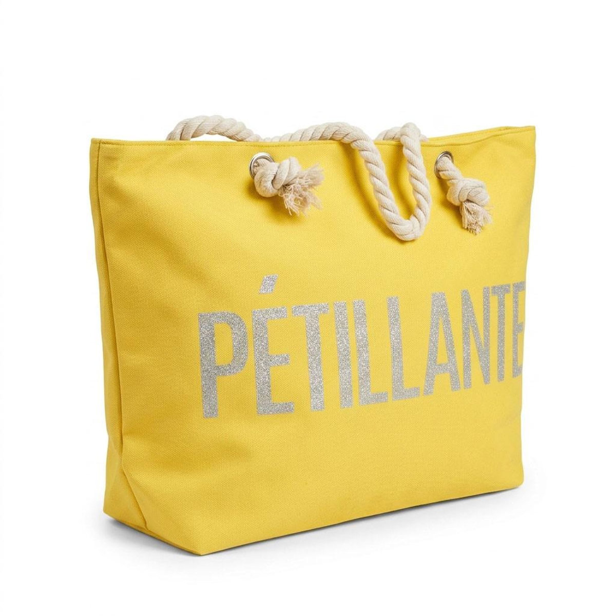 OZABI OZABI Sac de Plage Femme Jute Synthétique – Message Pailleté – Cordage
