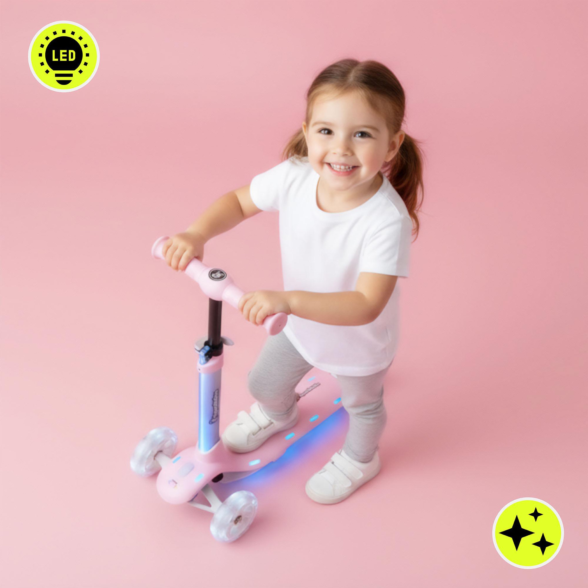 Voir la diapositive 4 : HYPERMOTION Trottinette Enfant +3 ans, 3 Roues HyperMotion RouesLED - Rose