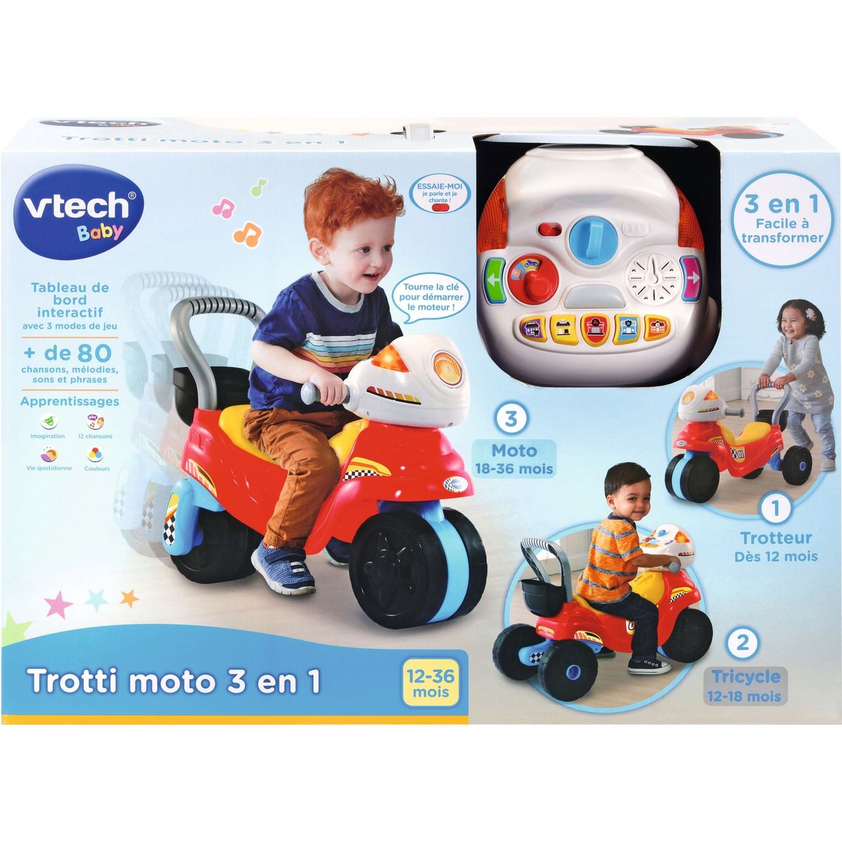 VTECH Trotti moto 3 en 1