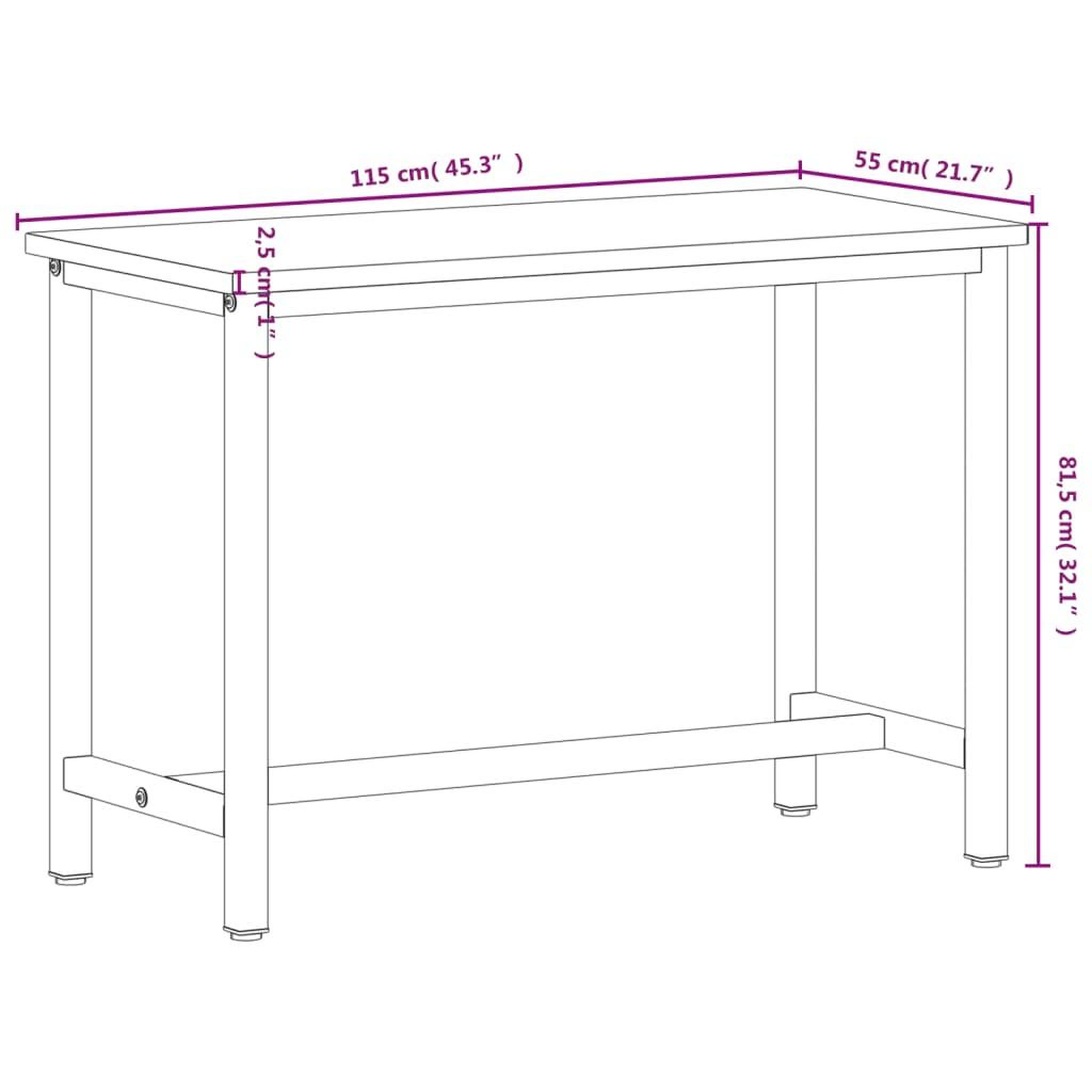 Voir la diapositive 6 : VIDAXL Etabli 115x55x81,5 cm bois massif de hetre et metal