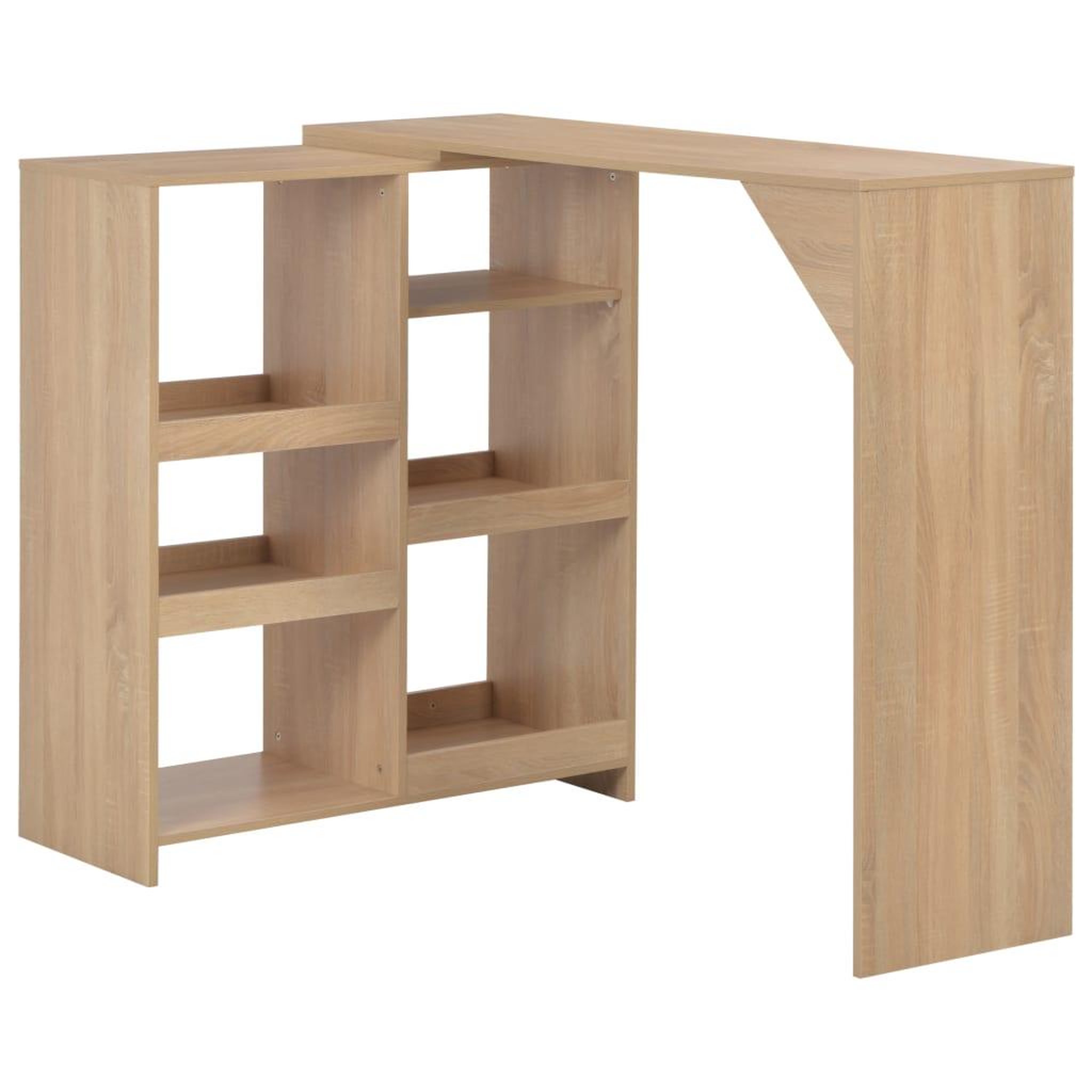 Voir la diapositive 1 : VIDAXL Table de bar avec tablette amovible Chene 138x39x110 cm