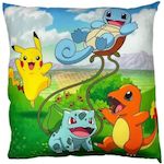 Pokemon Coussin double face - Carré - POKEMON - Pikachu et Starter 1G II - Microfibre - 40 x 40 cm