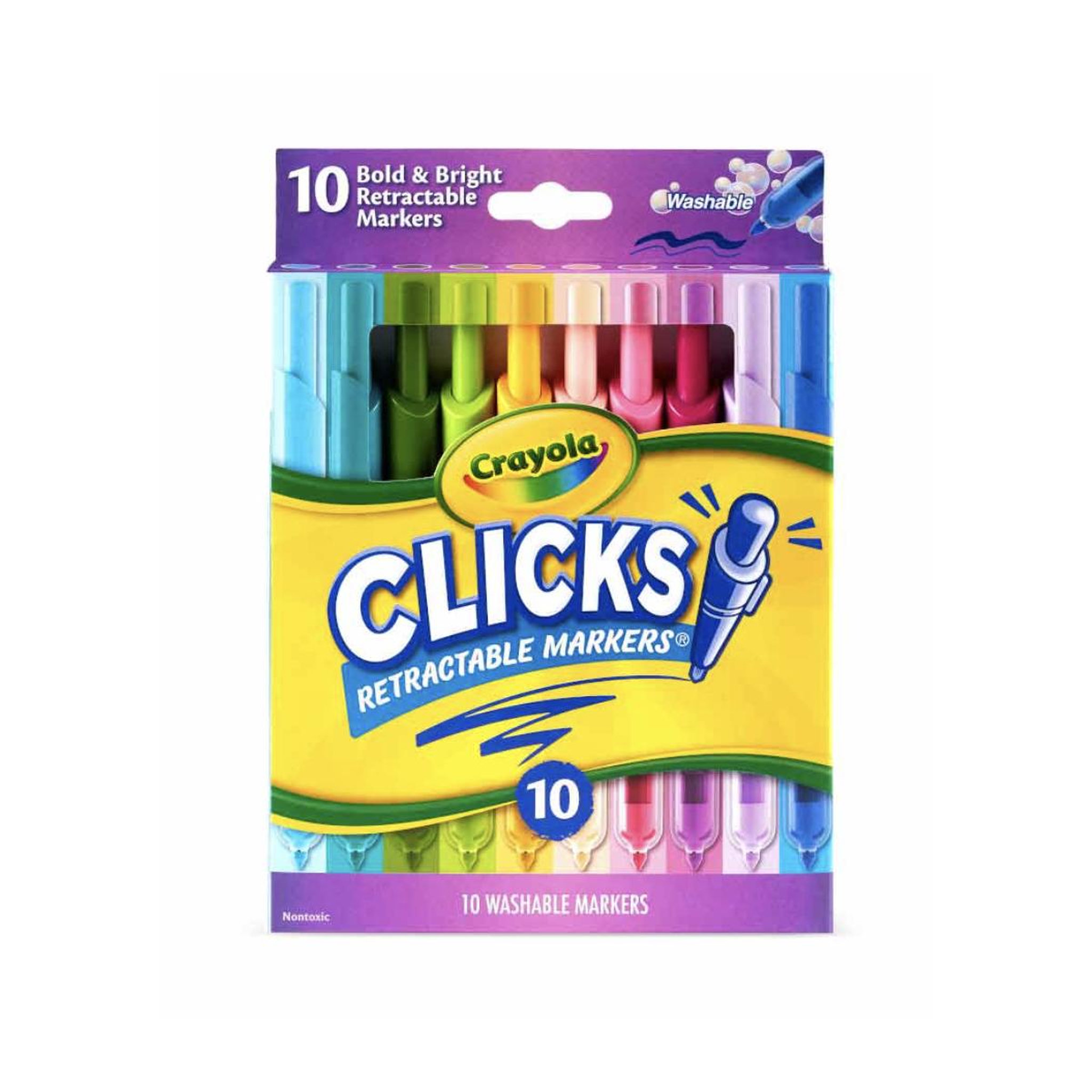Crayola Marqueurs Clicks retractables Pastel - 10 pcs