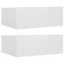 Voir la diapositive 2 : VIDAXL Tables de chevet flottantes 2pcs Blanc brillant Bois ingenierie