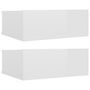 Voir la diapositive 2 : VIDAXL Tables de chevet flottantes 2pcs Blanc brillant Bois ingenierie