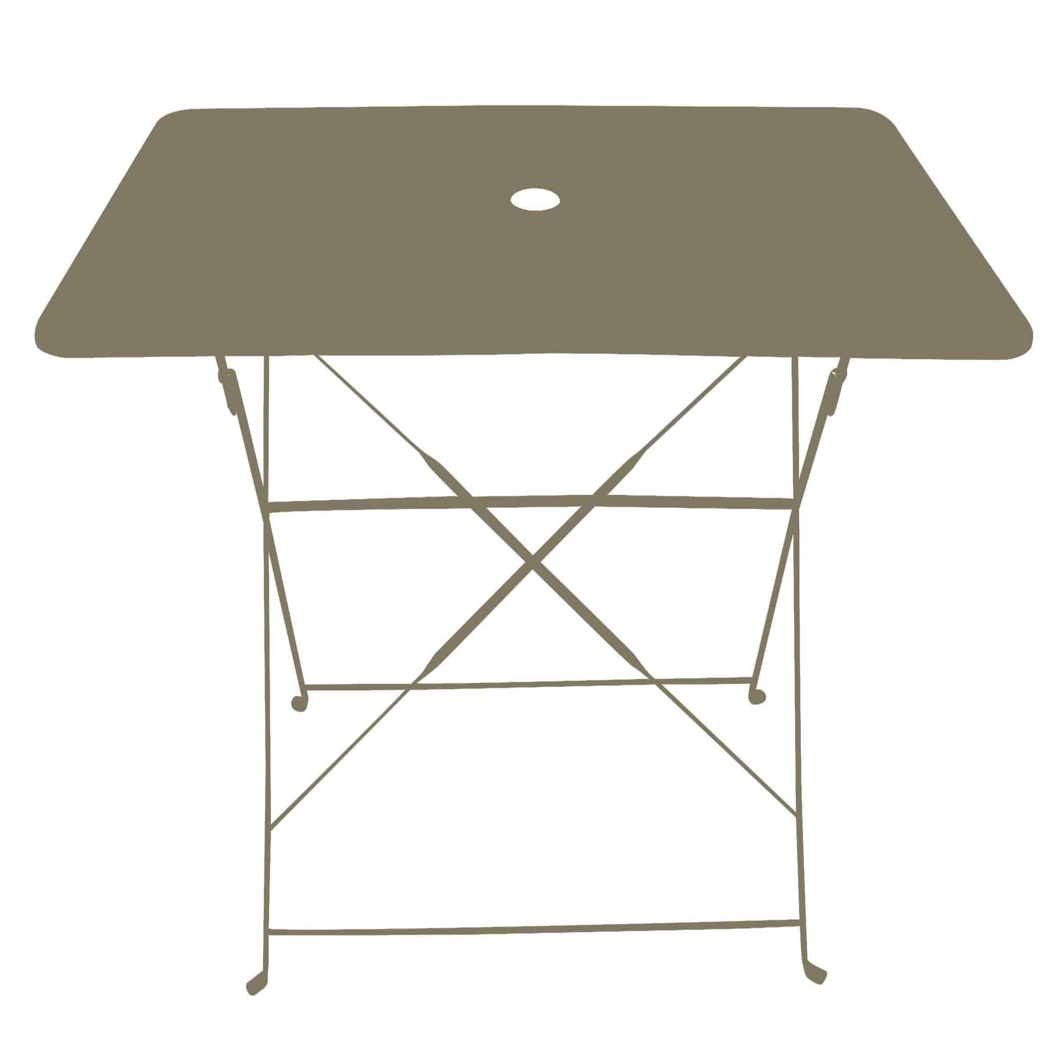 Chalet & jardin Table rectangulaire d'extérieur pliante Bistro en acier - Taupe