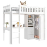 MERAX Lit mezzanine. Coloris disponibles : Blanc, Marron
