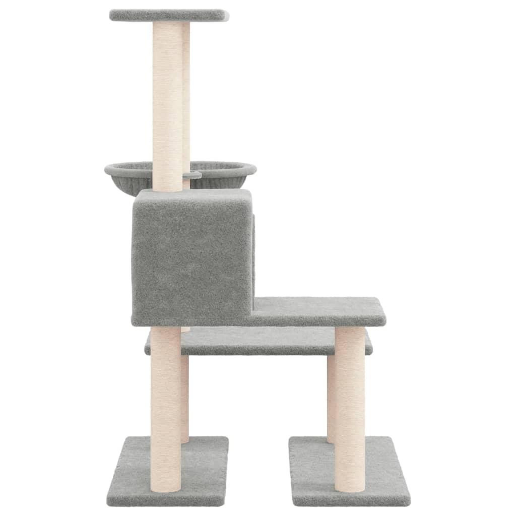 Voir la diapositive 4 : VIDAXL Arbre a chat avec griffoirs en sisal Gris clair 94,5 cm