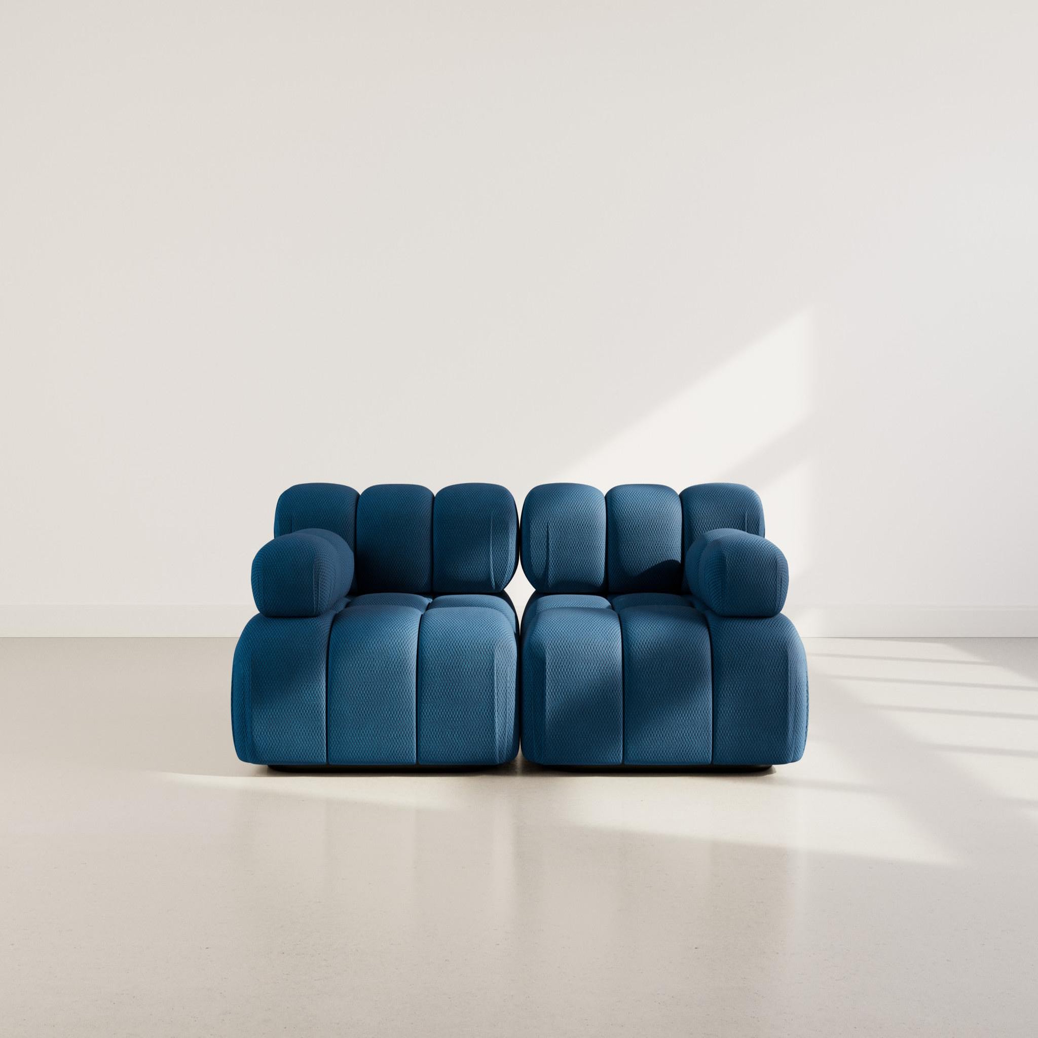 Voir la diapositive 2 : LISA DESIGN Ruby - canapé droit modulable 2 places en velours texturé