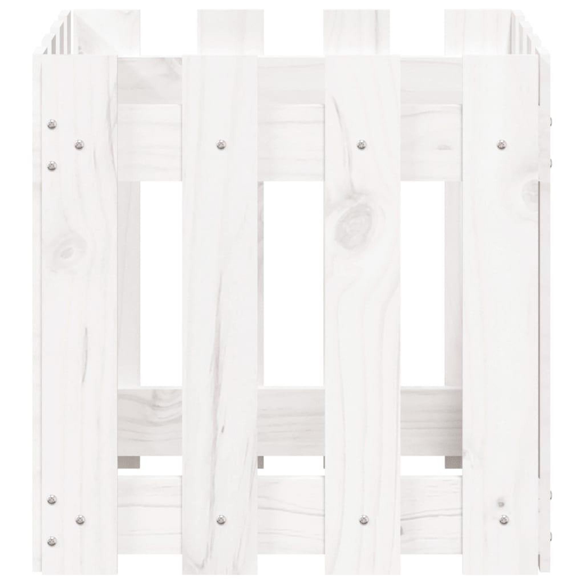Voir la diapositive 5 : VIDAXL Jardiniere avec design de cloture blanc 40x40x40 cm pin massif