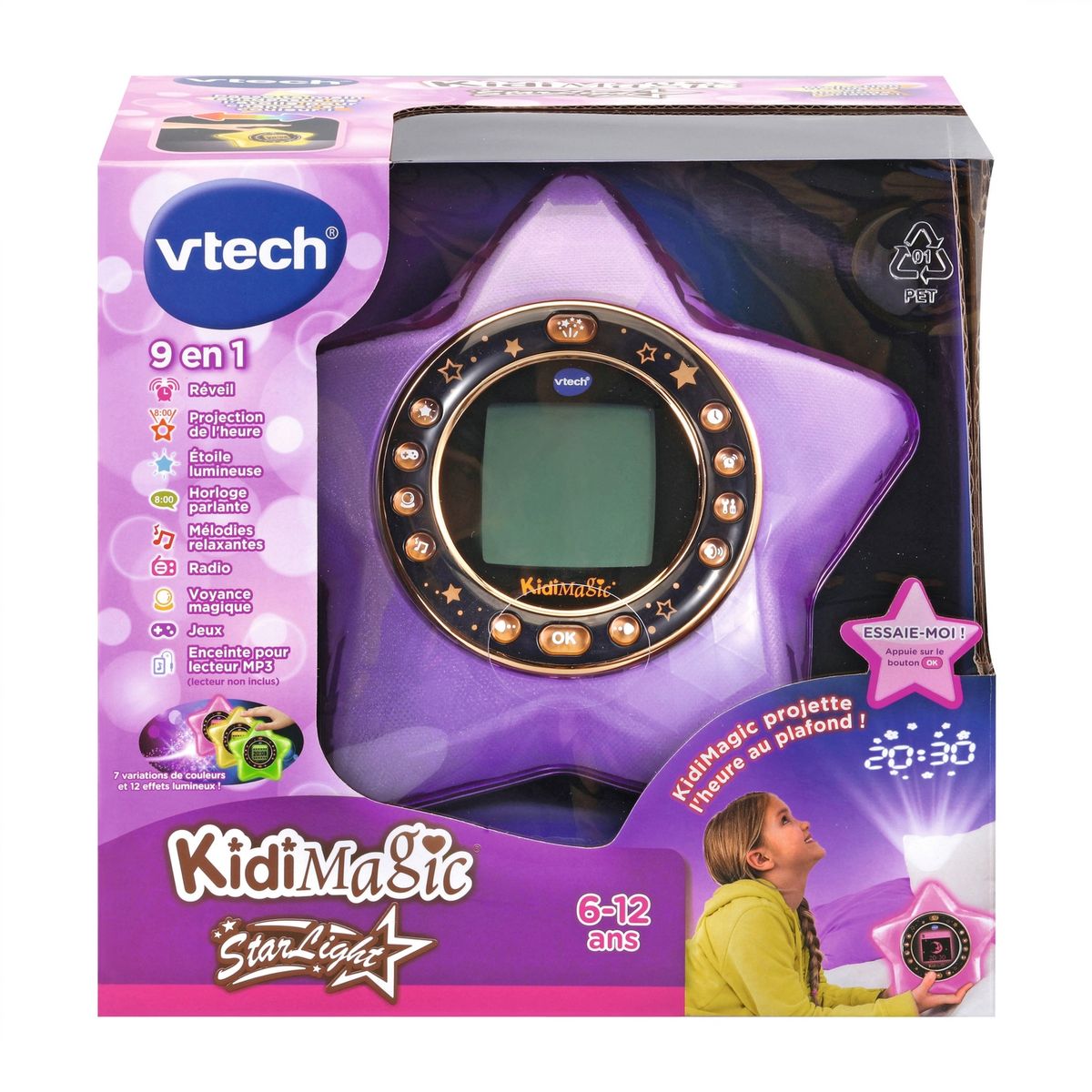 VTECH Réveil Kidimagic Starlight Violet