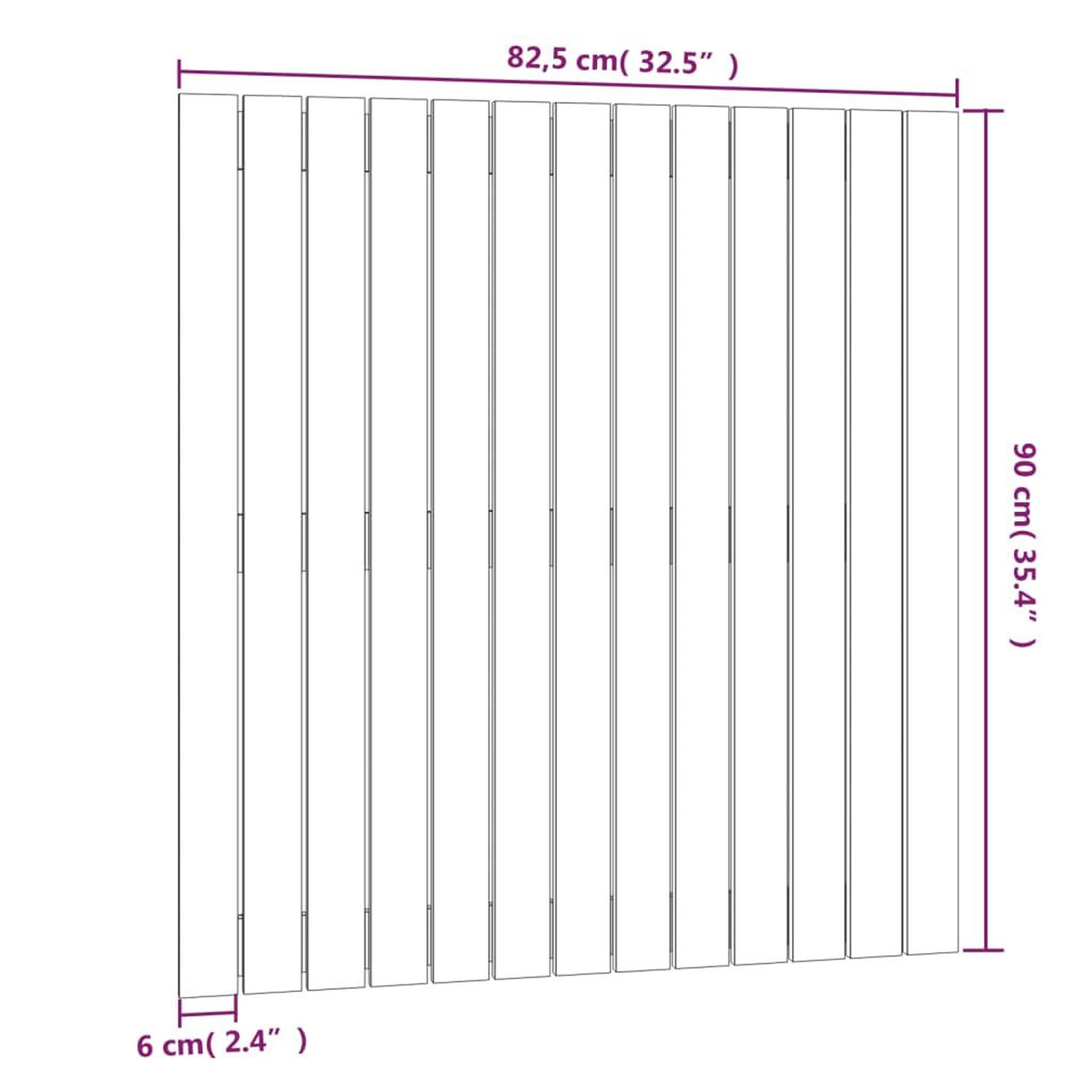 Voir la diapositive 6 : VIDAXL Tete de lit murale Gris 82,5x3x90 cm Bois massif de pin