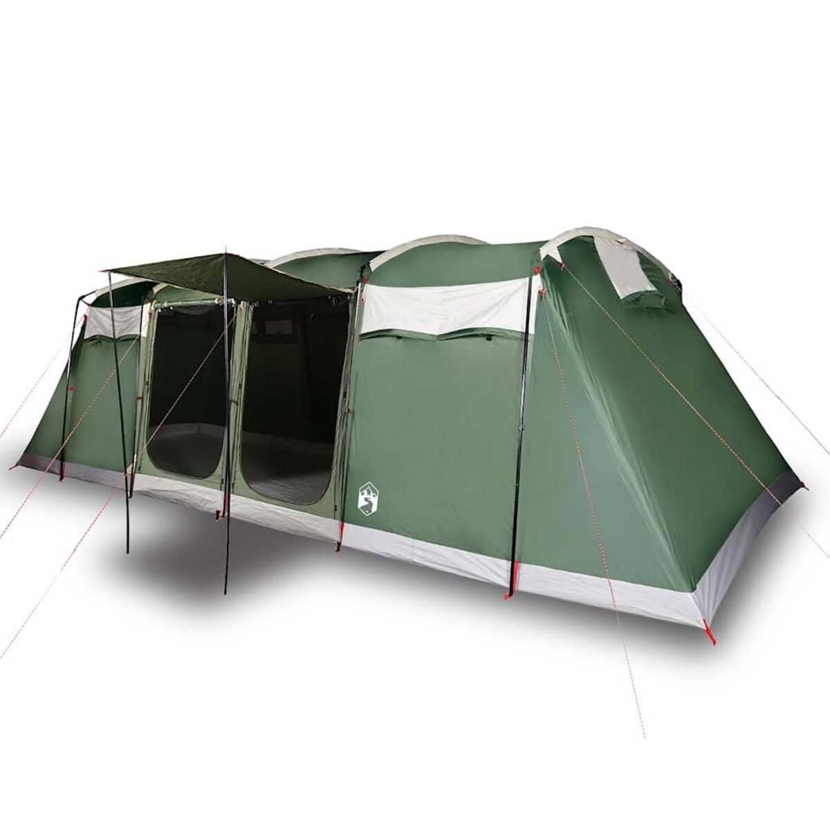 VIDAXL Tente familiale tunnel 10 personnes vert impermeable
