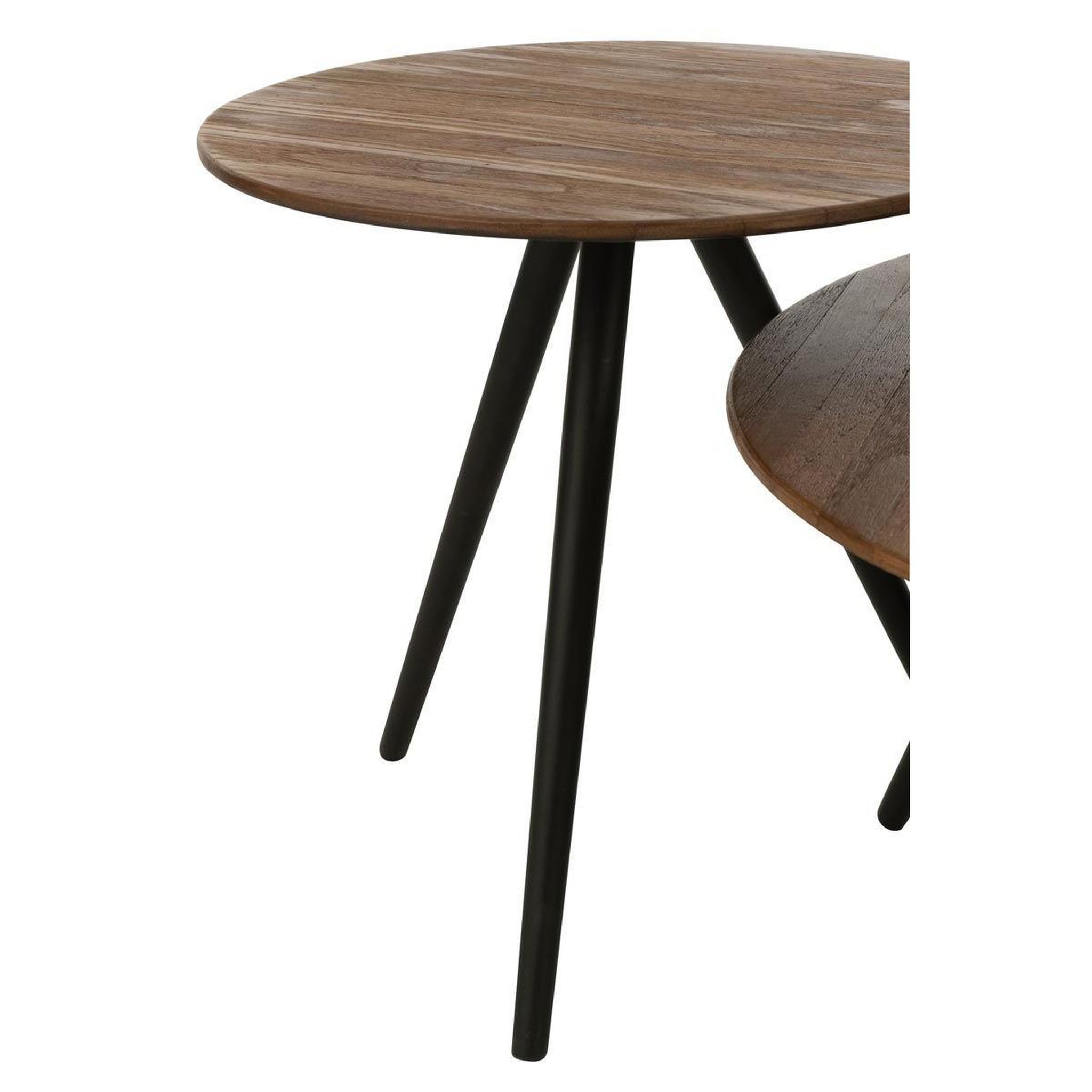 Voir la diapositive 4 : J-LINE Lot de 4 tables basses en bois  teck  70cm naturel