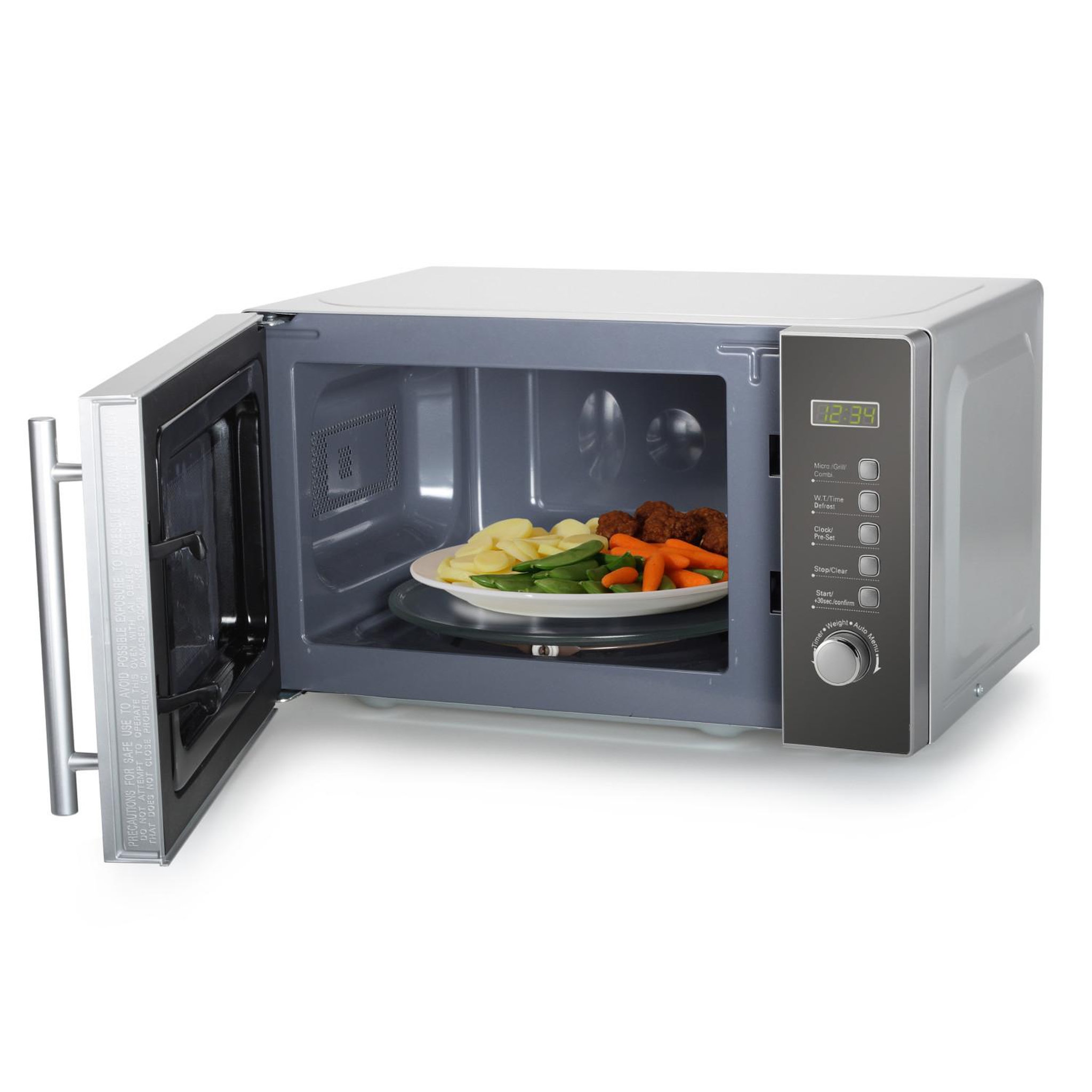 Voir la diapositive 3 : TRISTAR Four à micro-ondes avec grill Tristar MW-2705 20 Lt 1000 W Argent
