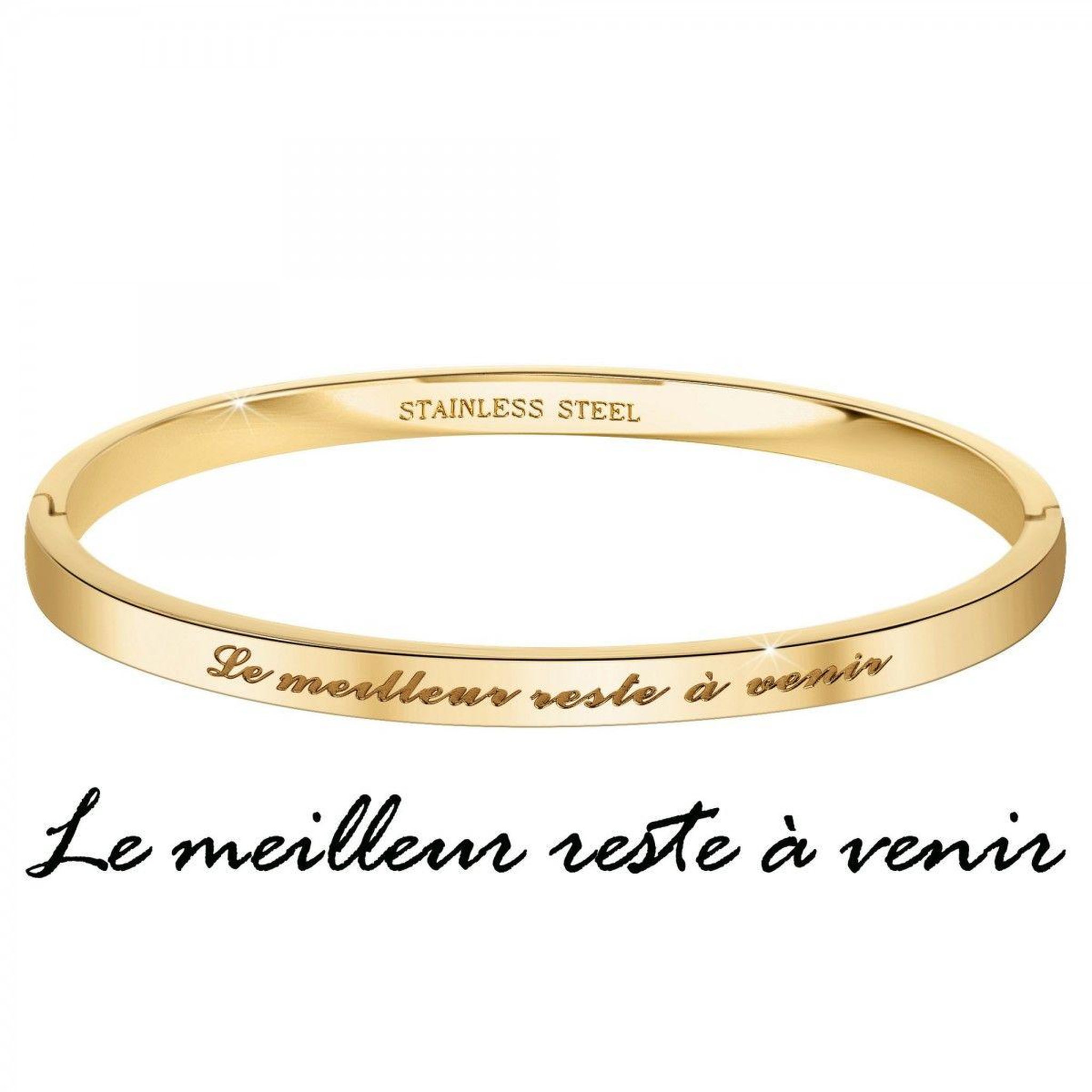 Voir la diapositive 3 : SC CRYSTAL Le meilleur reste à venir - Bracelet SC Crystal en Acier Finement doré